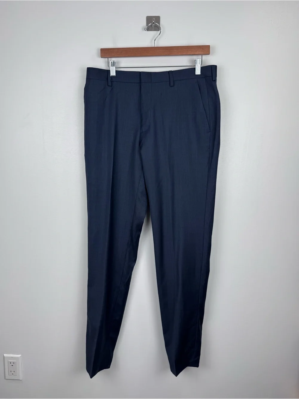 J.Crew Men Thompson Suit Blue Wool Suit Jacket 40L Trouser 33x32